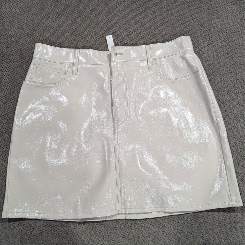 NWT Madewell Faux Leather Mini Skirt